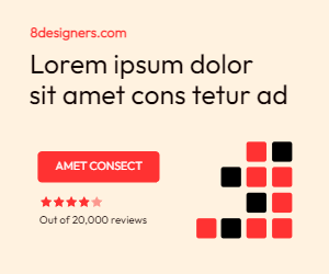 Banner with weirdly squared shapes