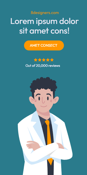 Banner template with a doctor 