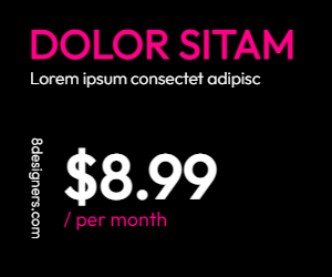 Display ad banner pink on black