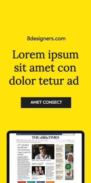 Yellow banner for newspapers