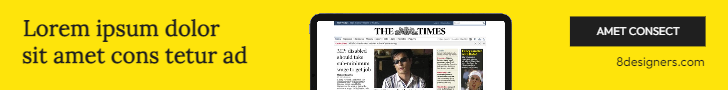 Yellow banner for newspapers