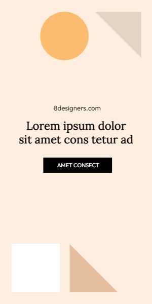 Geometrical shapes and black text