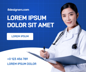 Female asian doctor banner